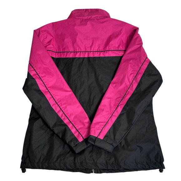 i5 Apparel Black Pink Windbreaker Jacket Size L Mesh Lined Zip Up - Picture 3 of 11